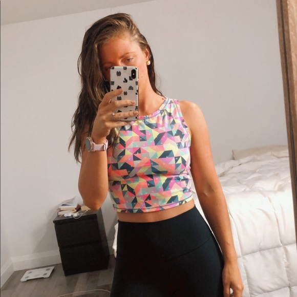 Victoria's Secret Tops - Neon Patterned Victoria’s Secret Workout Crop